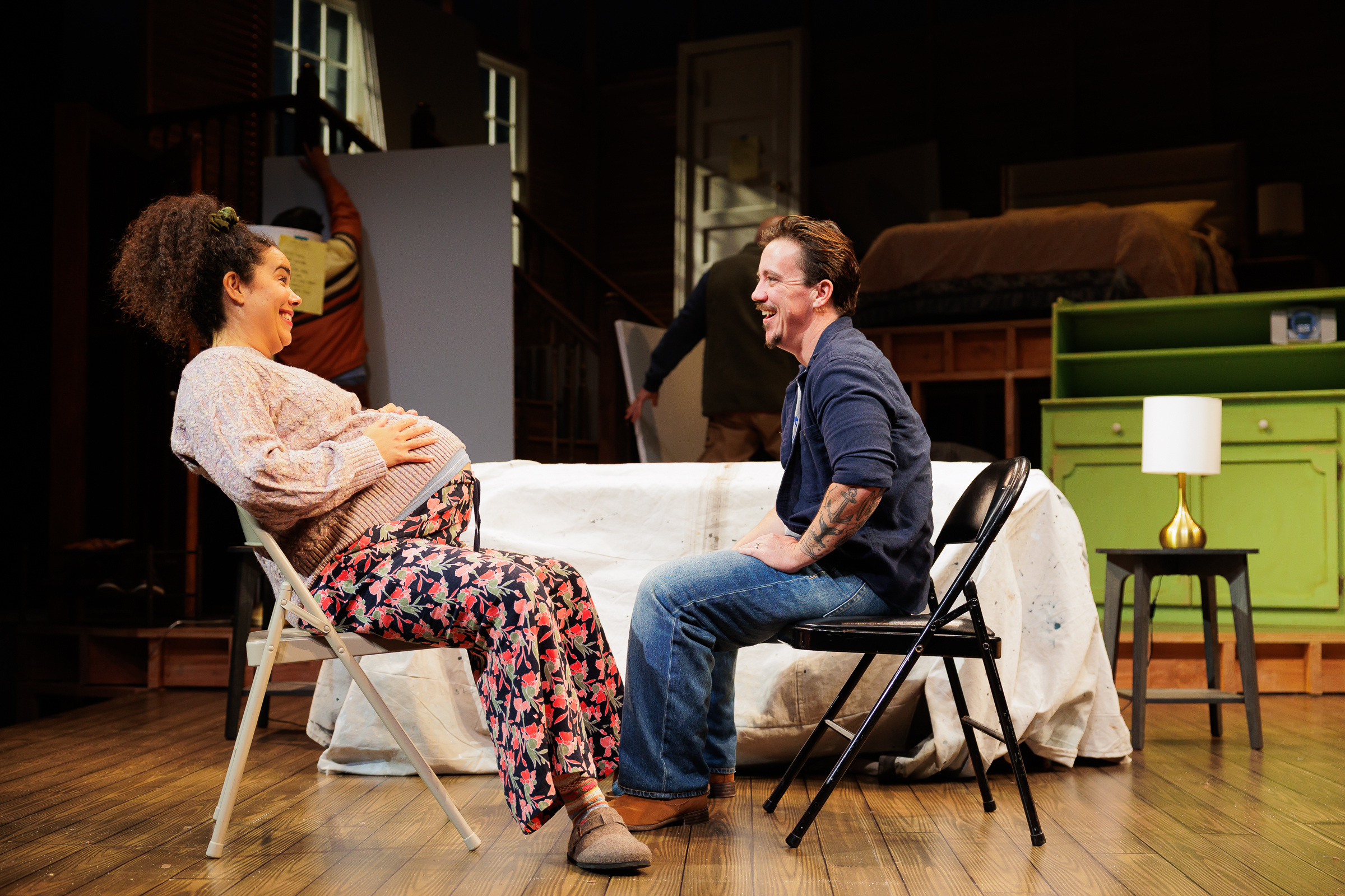 Keren Lugo as “Carrie” and Hennessy Winkler as “Ty” in La Jolla Playhouse’s world-premiere production of ALL THE MEN WHO’VE FRIGHTENED ME; photo by Rich Soublet II.