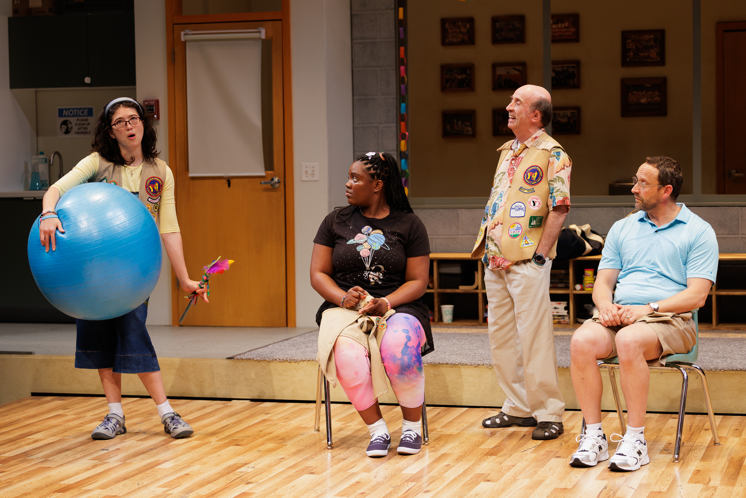 (L-R) Haley Wong, Clarissa Vickerie, Patrick Kerr and Jason Maddy in La Jolla Playhouse’s world-premiere production of Indian Princesses; photo by Rich Soublet II.